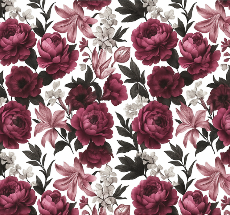 Papier peint salon floral néerlandais mélancolique - TenStickers