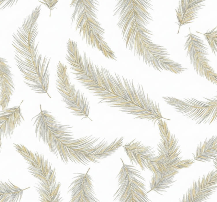 Papier peint salon plume grise flottante - TenStickers