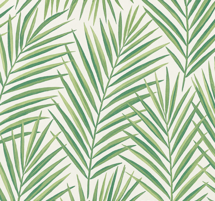 Papier peint salon feuilles vertes tropicales fines - TenStickers