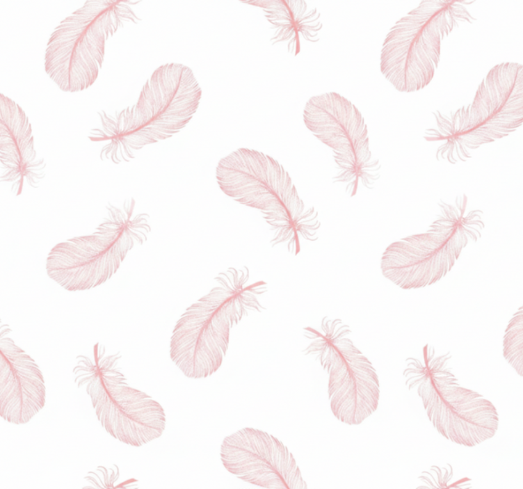 Papier peint salon motif plumes roses - TenStickers