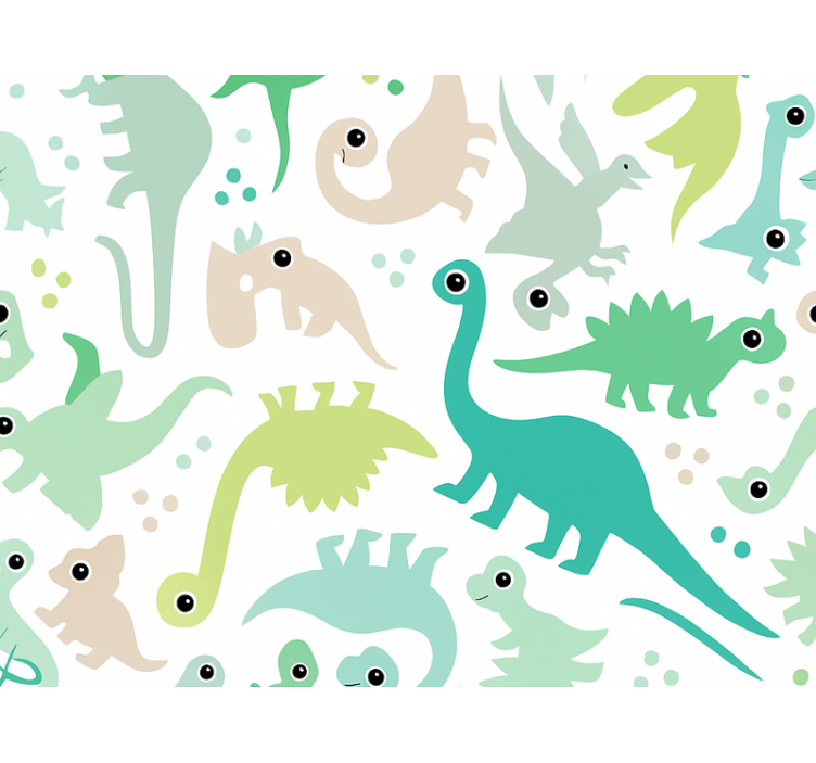 Papier peint chambre enfant dinosaure coloré simple - TenStickers