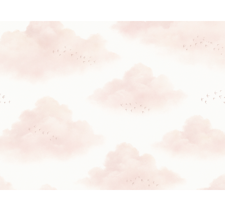 Papier peint chambre enfant nuages roses - TenStickers