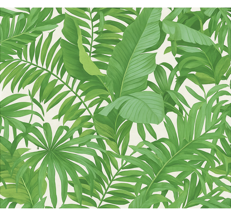 Papier peint salon feuilles tropicales - TenStickers