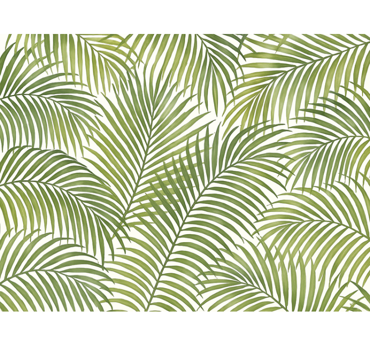 Papier peint feuilles fronds de palmier verts - TenStickers