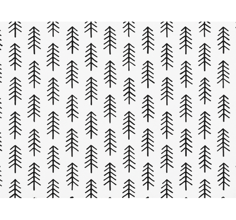 Papier peint scandinave pins en encre noire - TenStickers