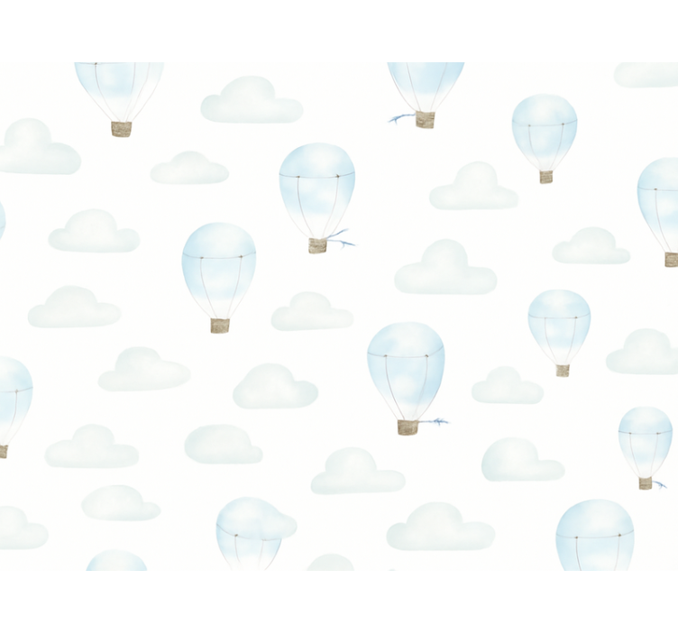 Papier peint chambre enfant nuages aquarelle bleus - TenStickers