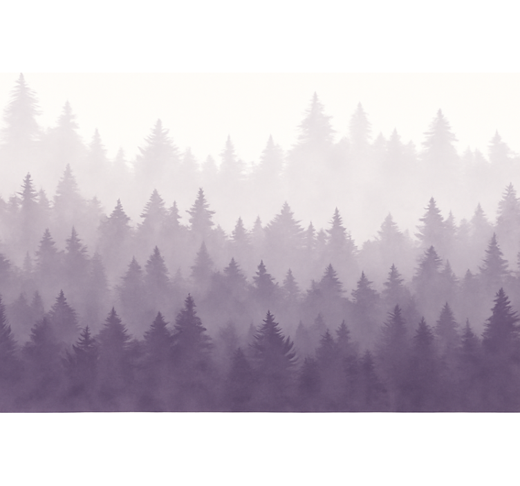 Papier peint paysage forêt de brume violette - TenStickers