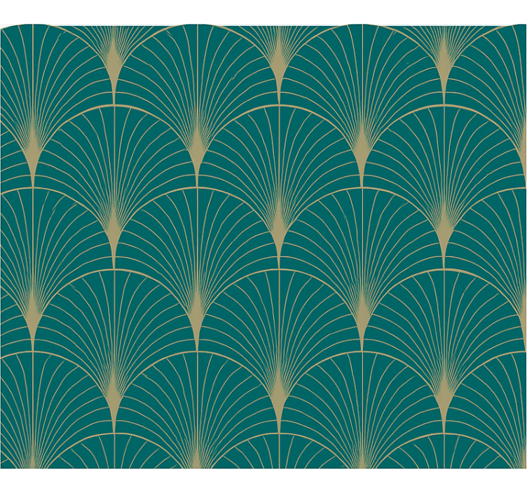 Papier peint chambre adulte décor art bleu or - TenStickers