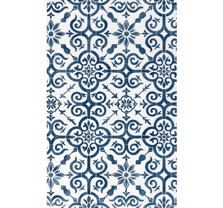 Papier peint carrelage carreau bleu marocain - TenStickers