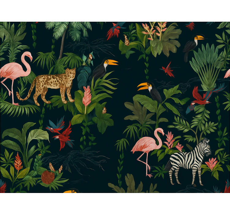 Papier peint chambre adulte design exotique sombre - TenStickers