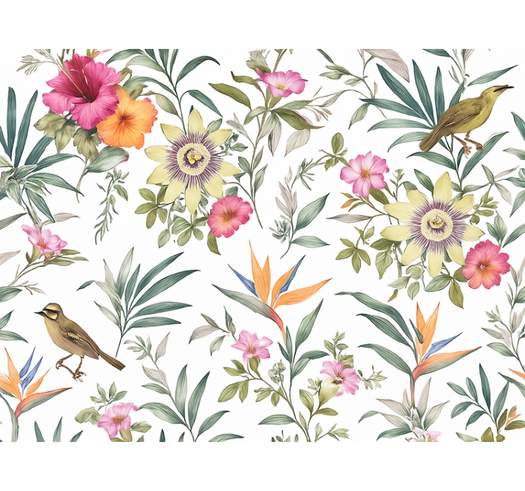 Papier peint chambre adulte design floral bleu - TenStickers