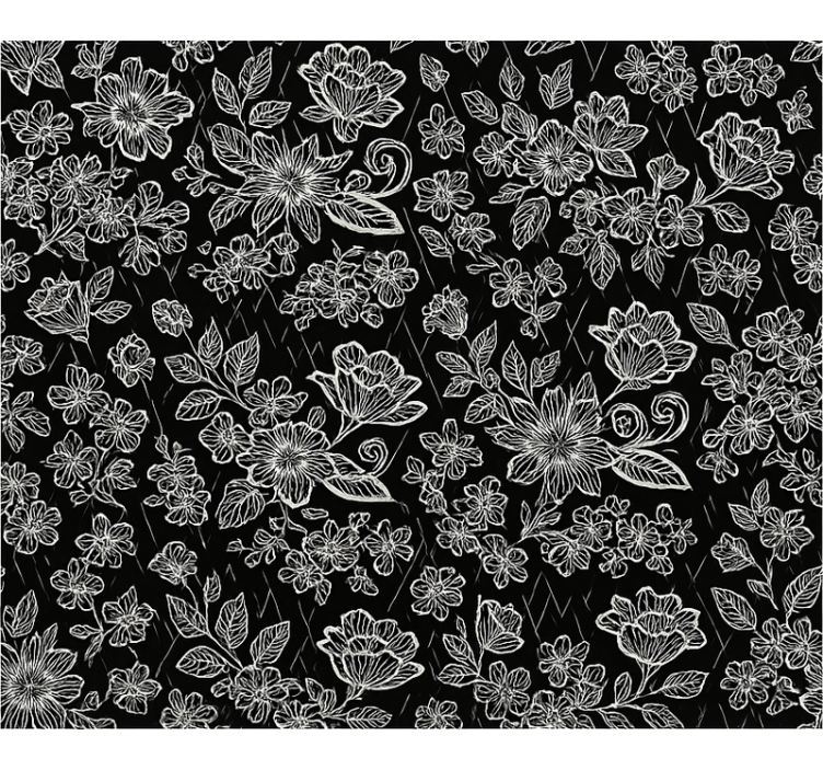 Papier peint chambre adulte design floral sombre - TenStickers