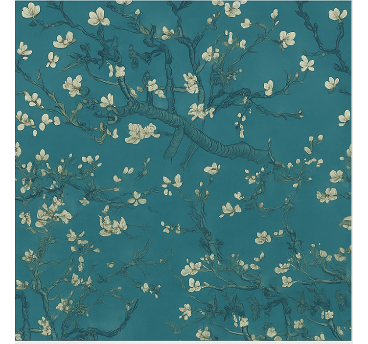 Papier peint chambre adulte design arbre bleu foncé - TenStickers