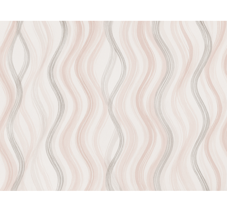 Papier peint chambre enfant lignes aquarelle rose et gris - TenStickers