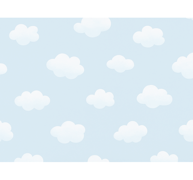 Papier peint chambre enfant motif nuages simples - TenStickers
