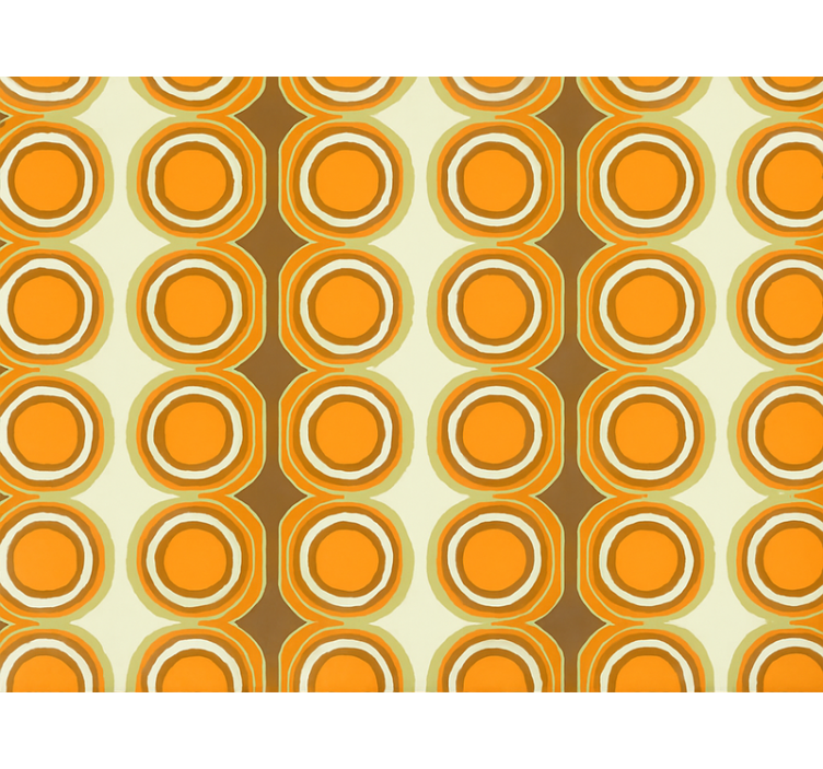 Papier peint salon design cercles oranges rétro - TenStickers