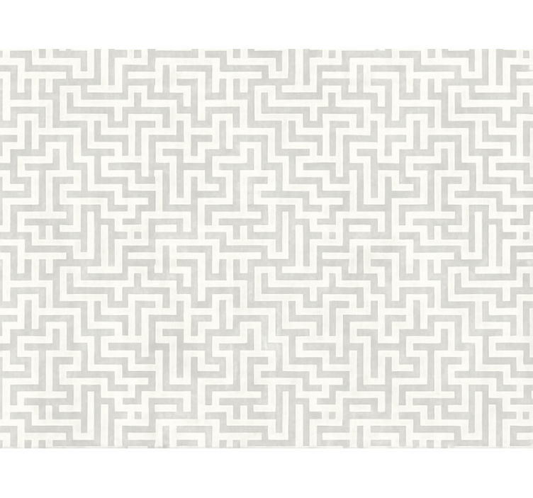 Papier peint salon design labyrinthe argenté - TenStickers