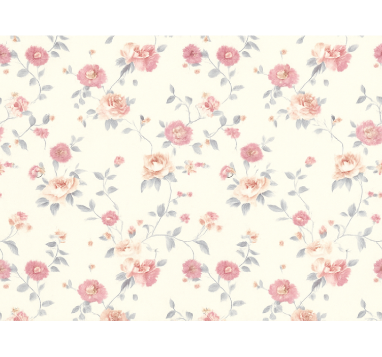 Papier peint chambre adulte imprimé floral textile - TenStickers