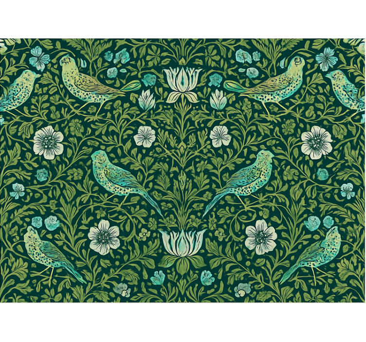 Papier peint chambre adulte floral et oiseaux ornamental - TenStickers