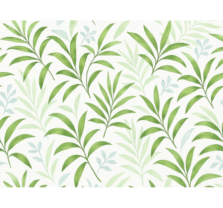 Papier peint salon design feuilles vertes simples - TenStickers
