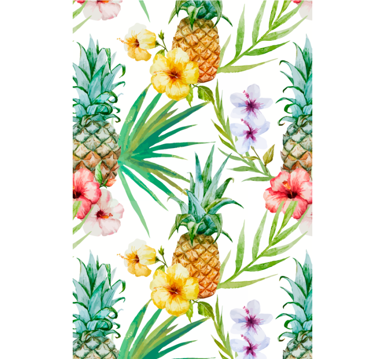 Papier peint floral ananas peint - TenStickers