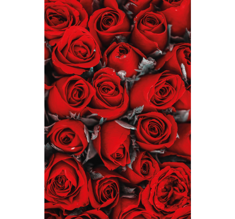 Papier peint floral roses rouges romantiques - TenStickers