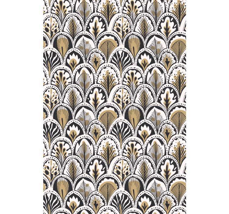 Papier peint floral motif doré - TenStickers