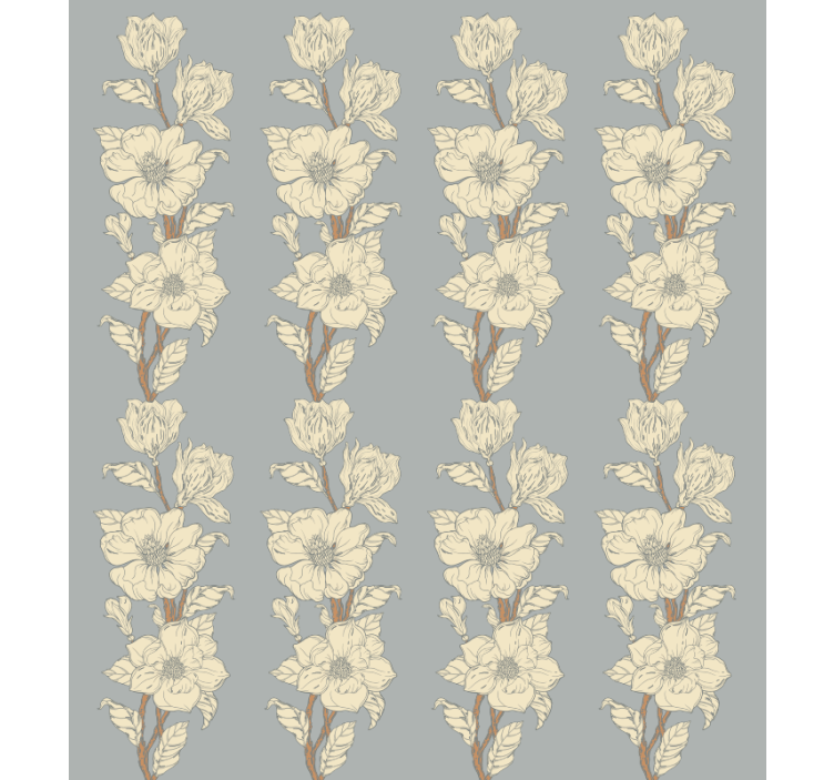 Papier peint floral style nostalgie nouveau magnolia - TenStickers