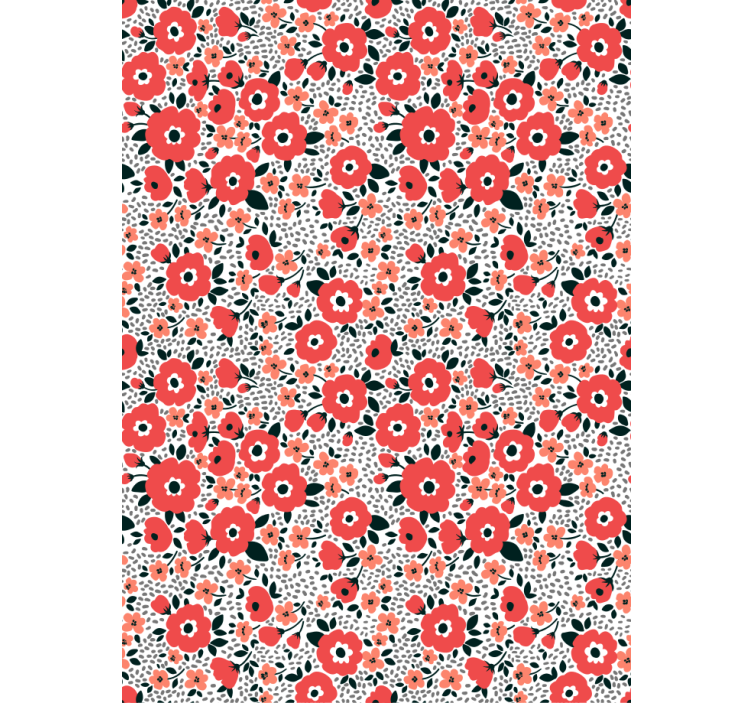 Papier peint floral motif abstrait de coquelicots rouges - TenStickers