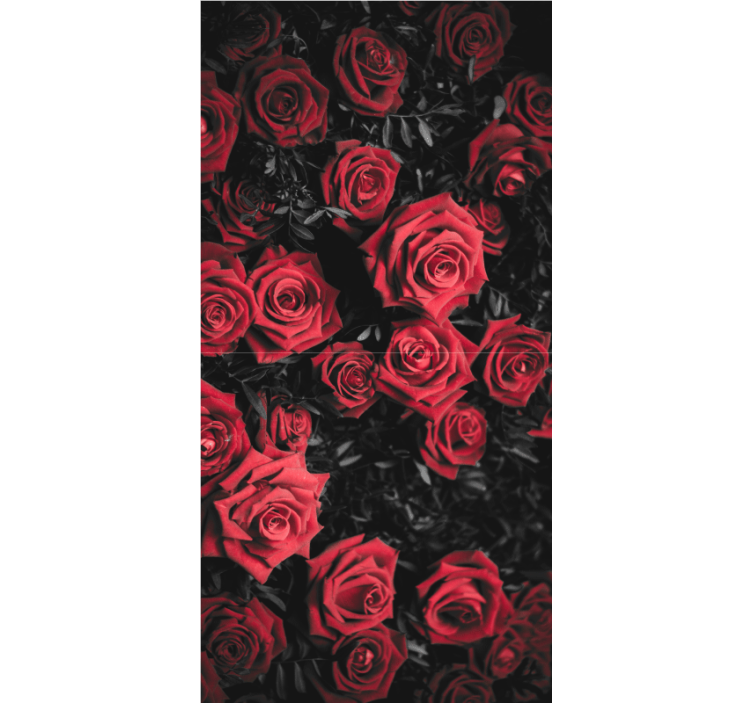 Papier peint floral roses rouges magnifiques - TenStickers