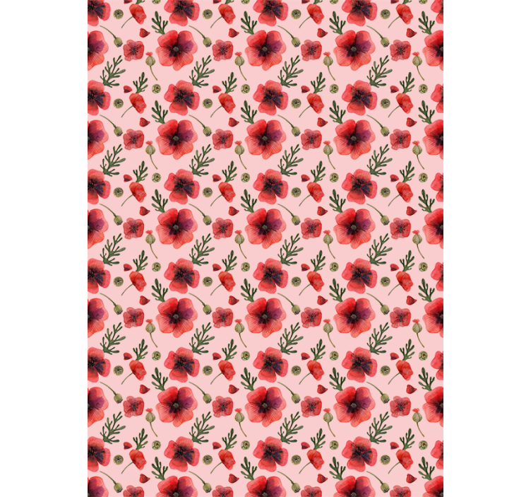 Papier peint floral coquelicots aquarelle - TenStickers