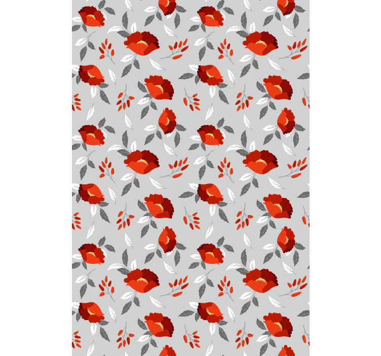 Papier peint floral coquelicots rouges flottants - TenStickers