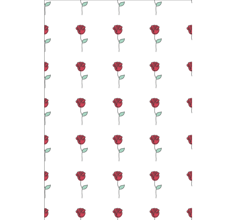 Papier peint floral design de rose rouge mignonne - TenStickers