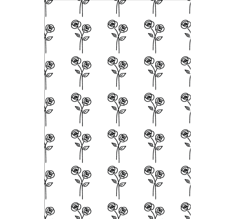 Papier peint floral design minimaliste de roses - TenStickers