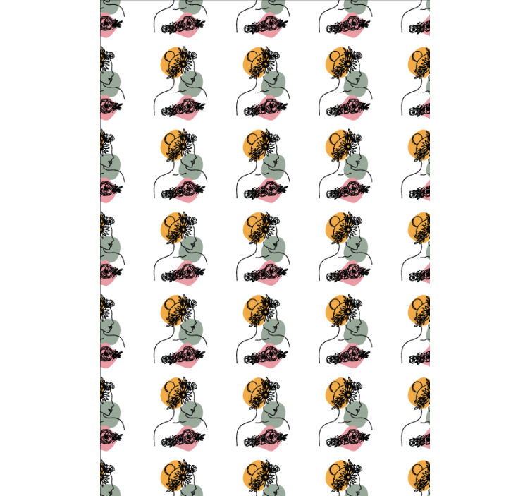 Papier peint floral visage de femme éblouissant - TenStickers