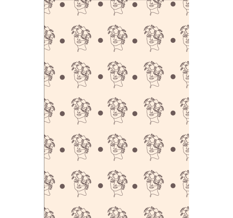 Papier peint floral silhouette femme minimaliste mignonne - TenStickers