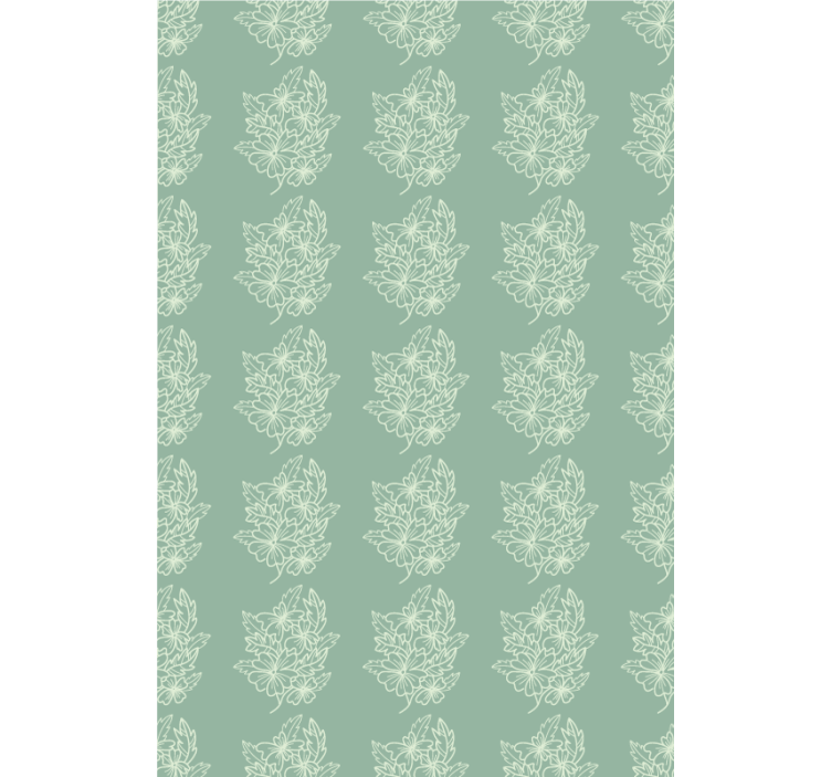 Papier peint floral fleur verte minimaliste agréable - TenStickers