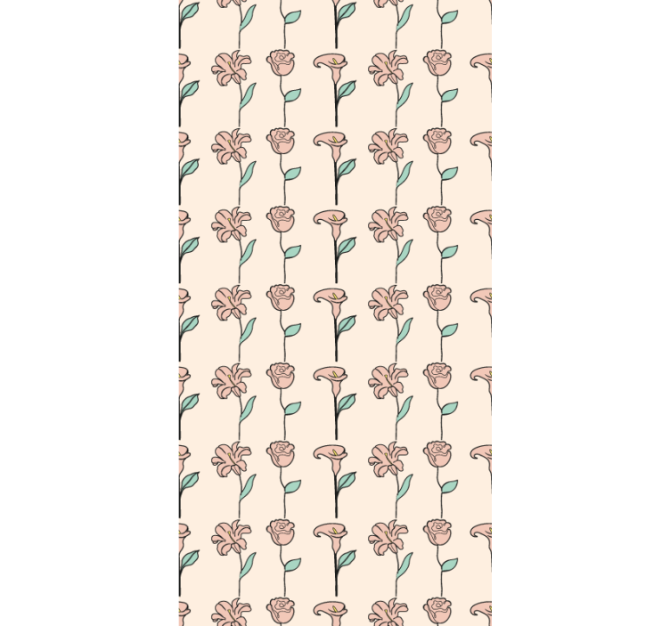 Papier peint fleurs design original minimaliste - TenStickers