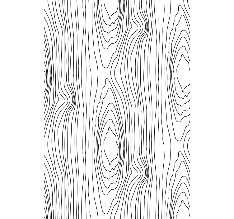 Papier peint fleurs rayures nature noires - TenStickers