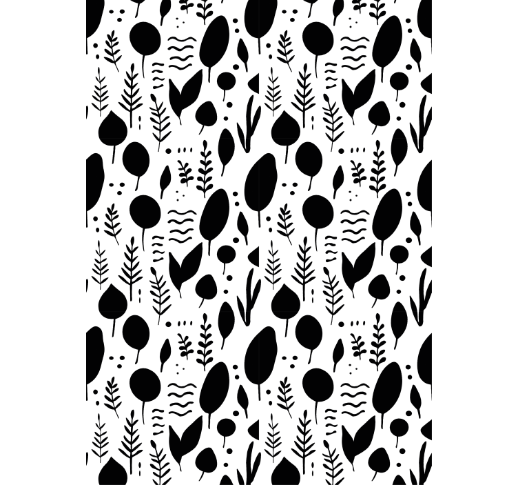 Papier peint fleurs images nature noir et blanc - TenStickers