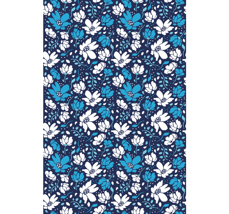 Papier peint fleurs marguerites blanches sur fond bleu - TenStickers