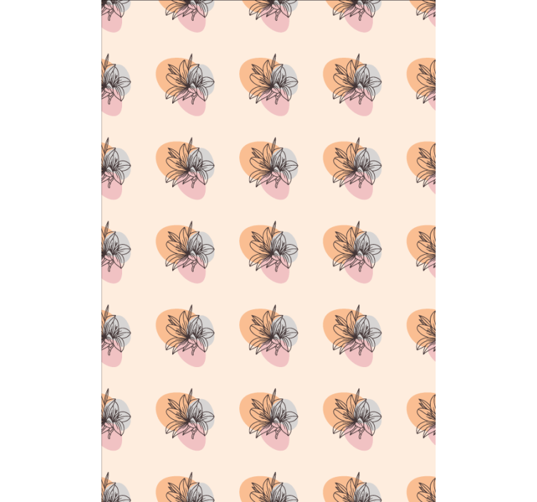 Papier peint fleurs design minimaliste duo de fleurs - TenStickers