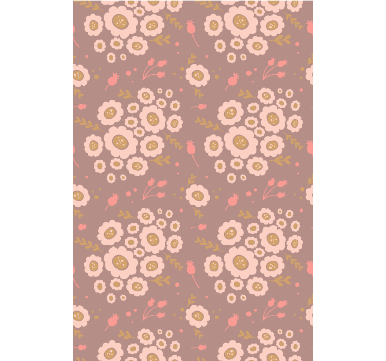 Papier peint fleurs motif artisanal pastel - TenStickers
