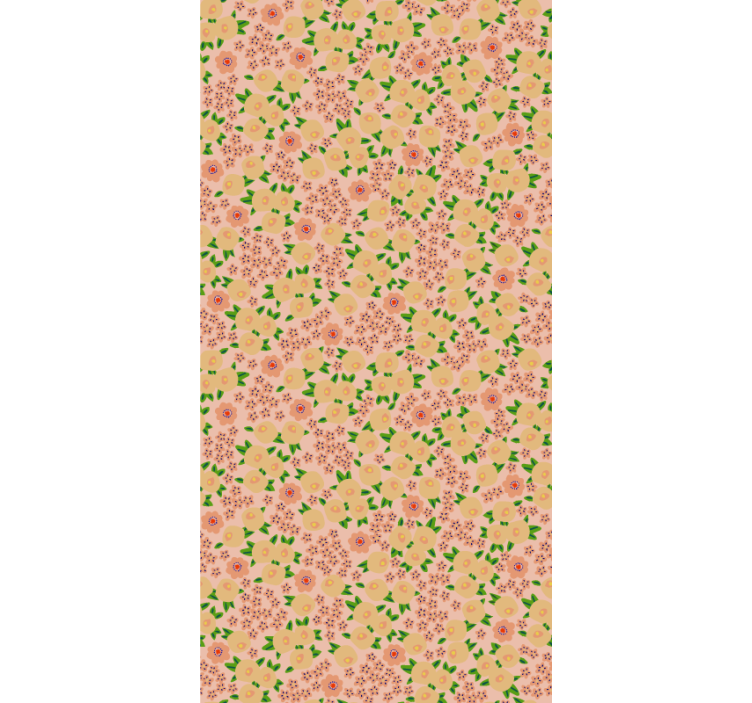 Papier peint fleurs motif floral original pêche - TenStickers