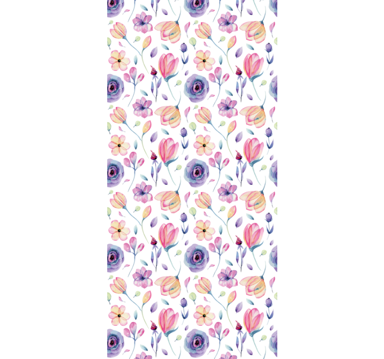 Papier peint fleurs motif floral délicat violet - TenStickers