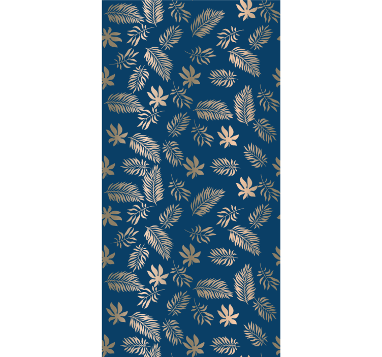 Papier peint fleurs design africain bleu - TenStickers
