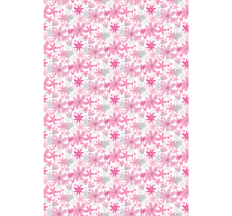 Papier peint fleurs imprimé 'yambo' rose - TenStickers