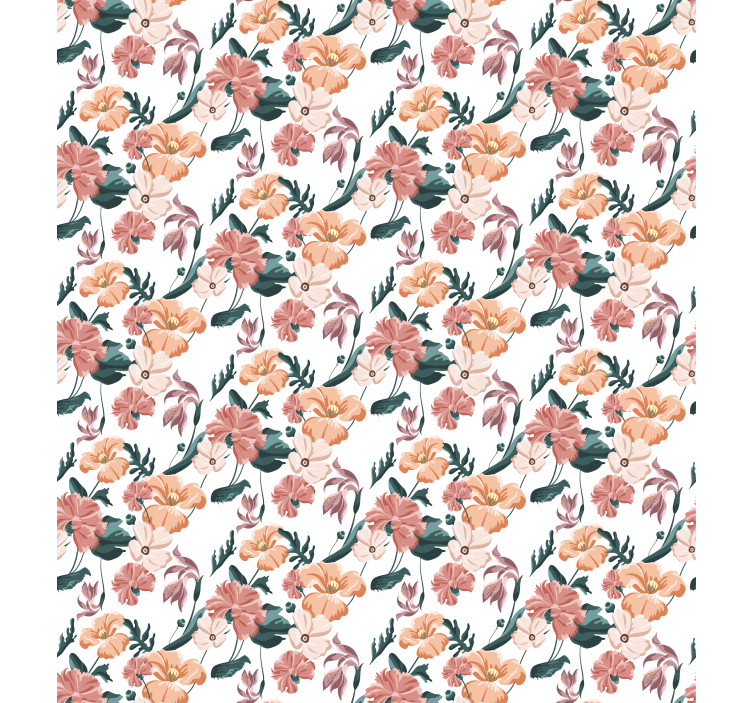 Papier peint fleurs 'ziedi' blanc - TenStickers