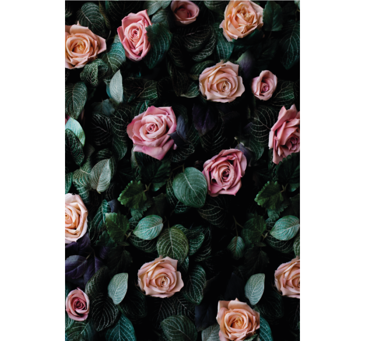 Papier peint fleurs roses rouges - TenStickers