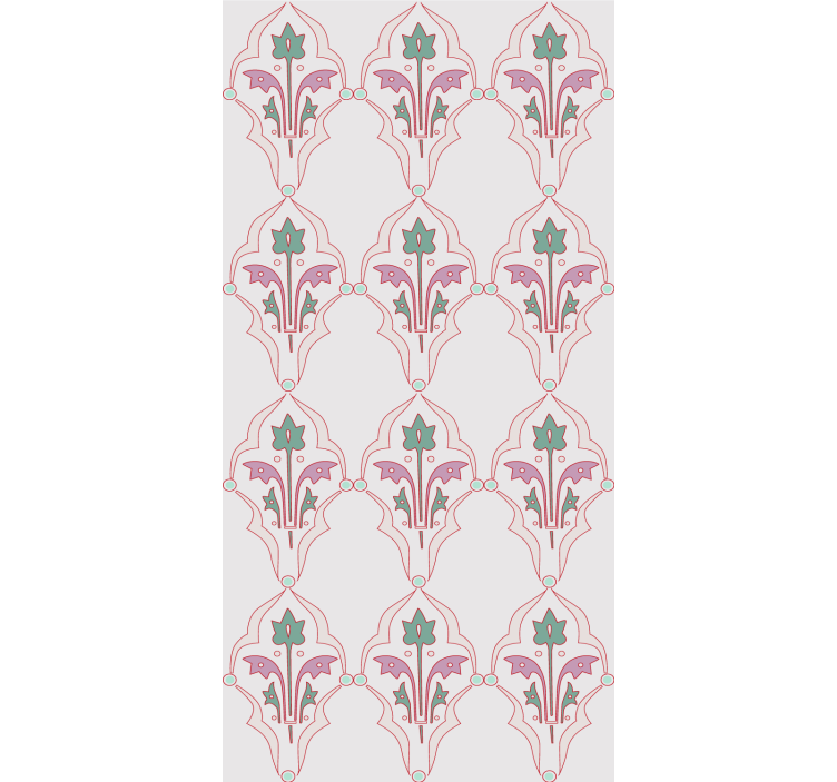 Papier peint fleurs design floral formalisé - TenStickers